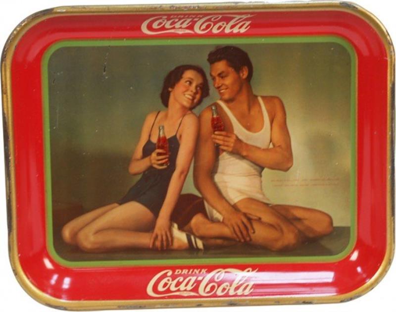 Vintage Drink Coca Cola Tin Serving Tray 1934