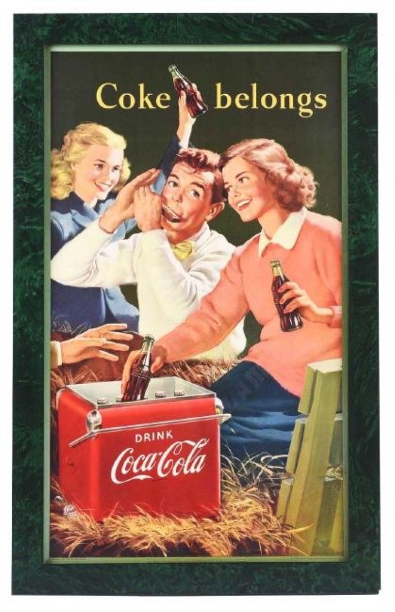 Coca Cola Coke Belongs Cardboard Advertising Sign Value And Price Guide 