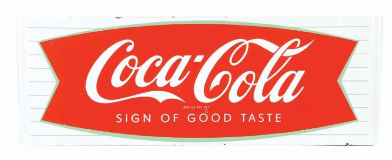 Large Coca-Cola Porcelain Fishtail Sign