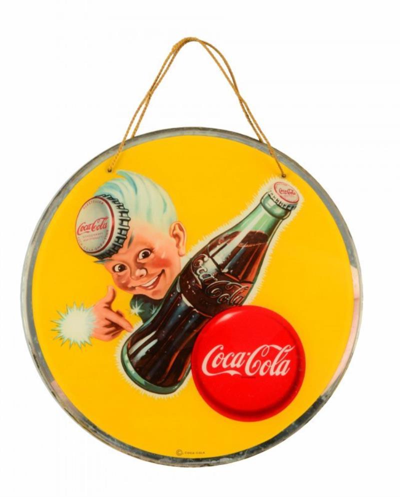 1940'S Coca-Cola Sprite Boy Reverse Glass Sign