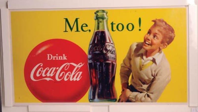 1957 Coca-Cola cardboard sign