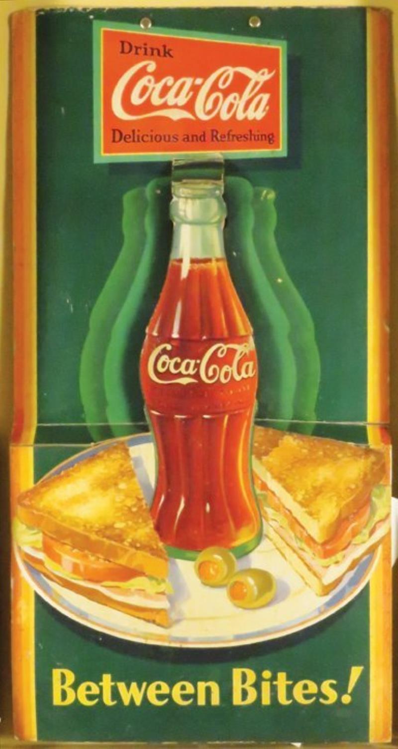 1933 Coca Cola Cardboard Cut Out Bottle Signs