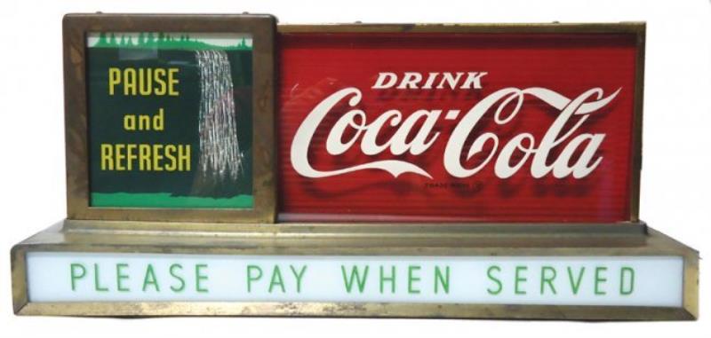 COCA-COLA LIGHT-UP SIGN 1950'S