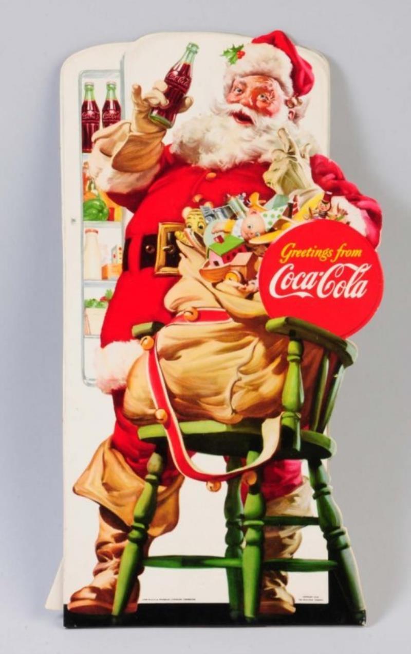 Small 1948 Coca-Cola Santa Stand Up Sign
