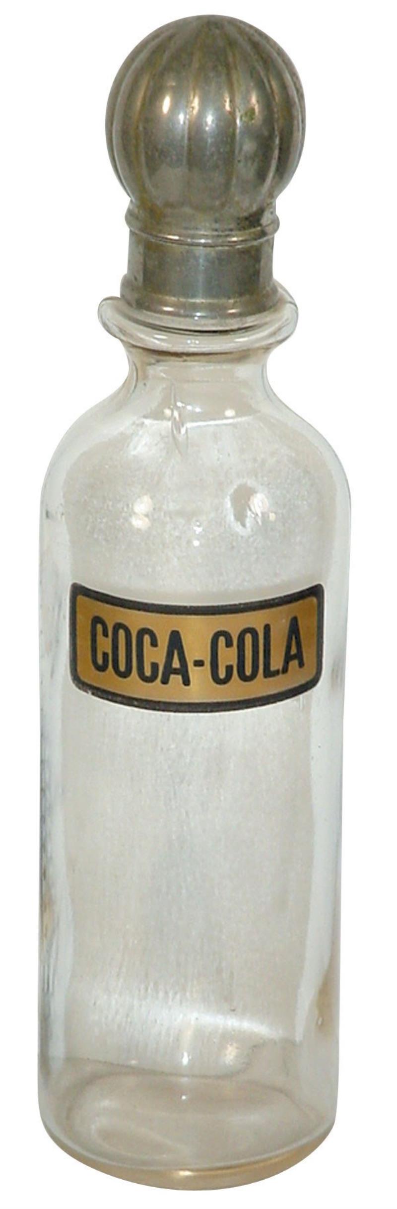 Syrup bottle, Coca-Cola, burnished gold label, bu