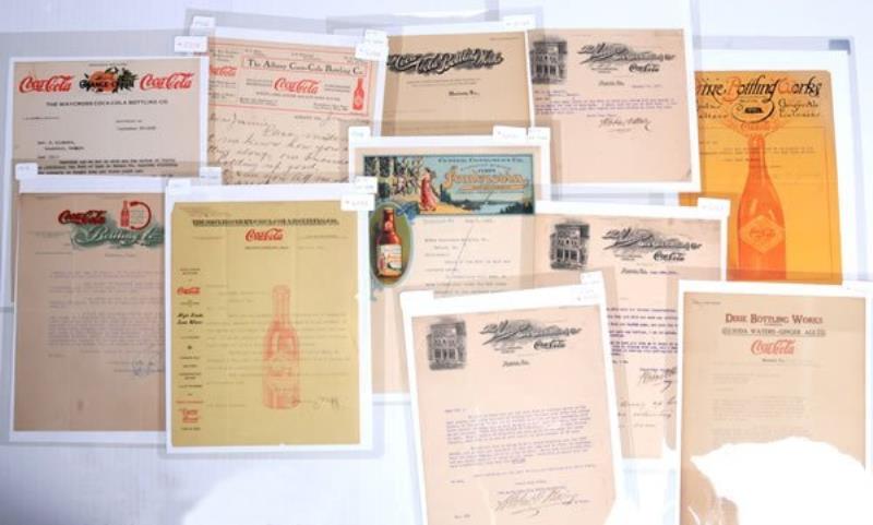 11 ASSORTED EARLY COCA-COLA RELATED LETTERHEADS