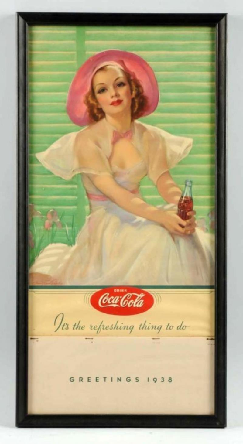 Framed 1938 Coca-Cola Calendar