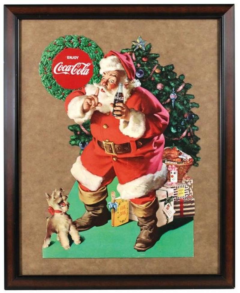 Coca-Cola Christmas Santa's (2), 1950's-60's diecut