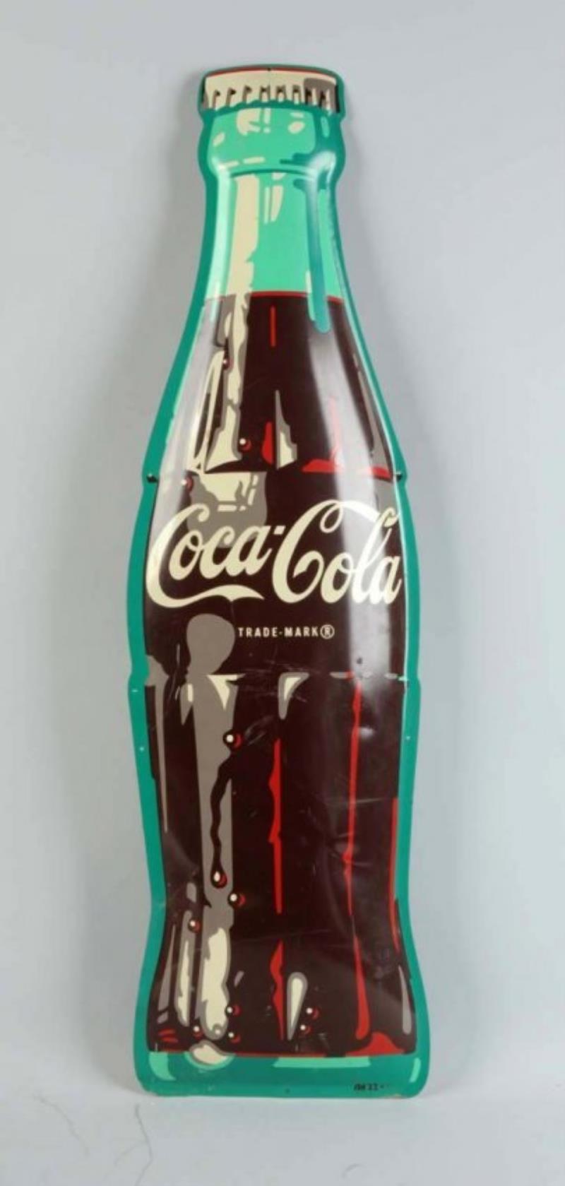 1950's Coca - Cola Tin Bottle Sign
