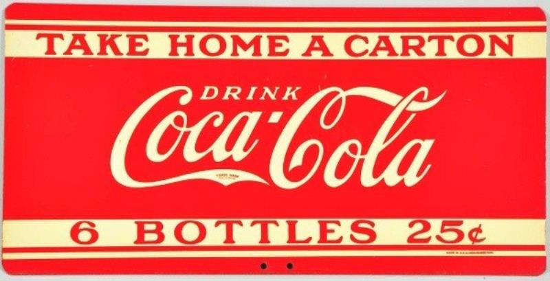 1930s Tin Coca-Cola 2-Sided Rack Sign
