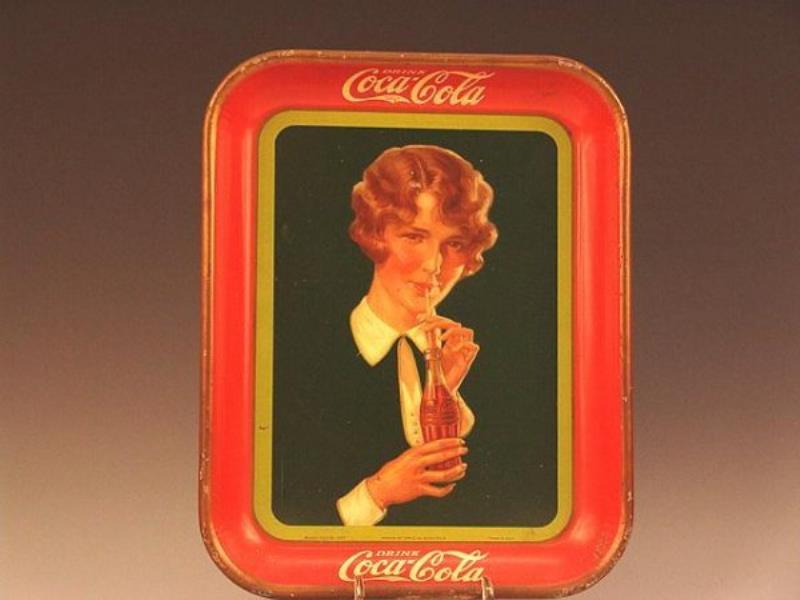 RARE ORIGINAL 1928 BOTTLE SALES COCA-COLA TRAY