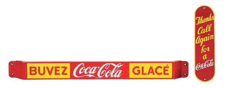 COCA-COLA PORCELAIN DOOR PUSHES.