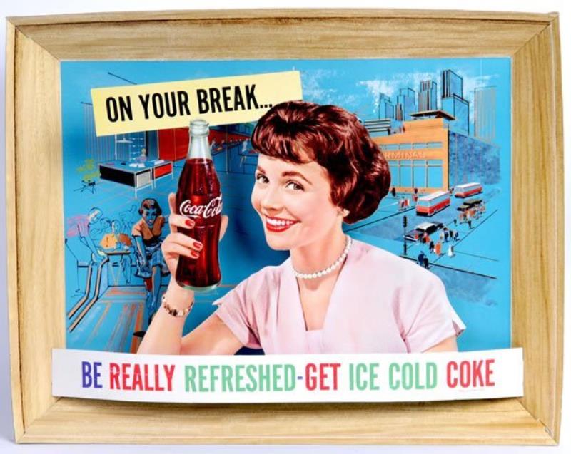 1960 COCA-COLA CARDBOARD 3-D SIGN