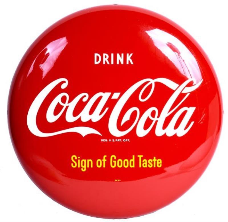 COCA-COLA TIN 16 INCH BUTTON SIGN