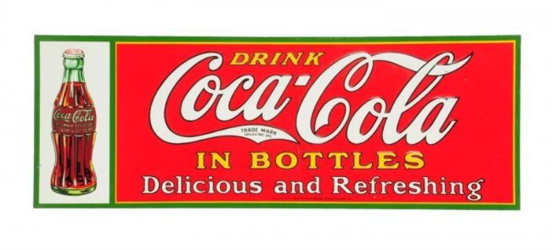 1931 Coca - Cola Embossed Tin Sign.