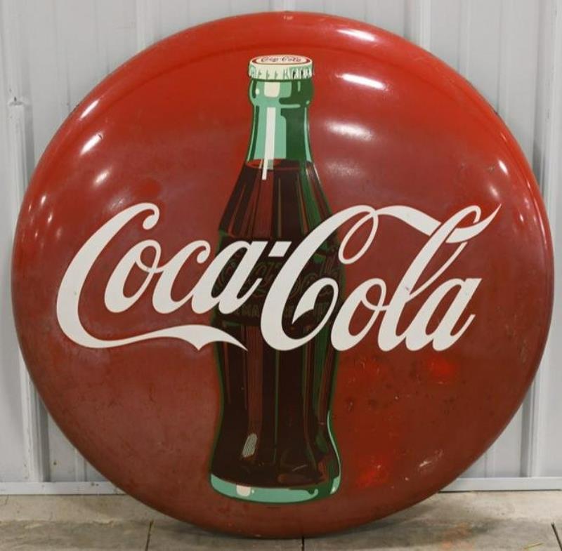 36" SST Coca-Cola Bottle Button Convex Adv Sign