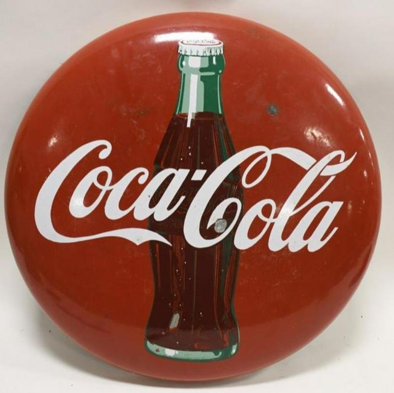 24" SSP Coca-Cola Bottle Button Convex Adv Sign
