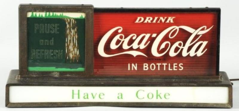 1950's Coca-Cola Waterfall Lighted Counter Sign.