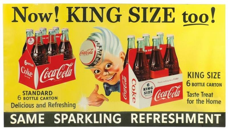 Coca-Cola Paper Banner, Now King Size Too, colorful