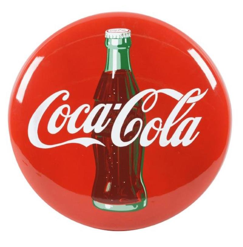 Coca-Cola Porcelain Button Sign