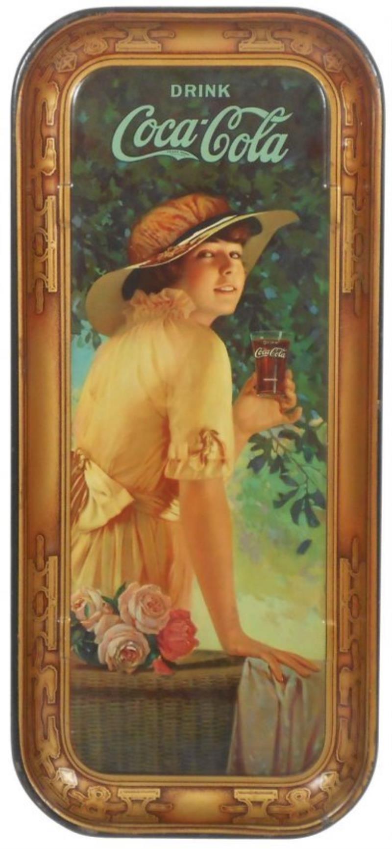 Coca-Cola serving tray, 1916, Elaine, litho on metal by