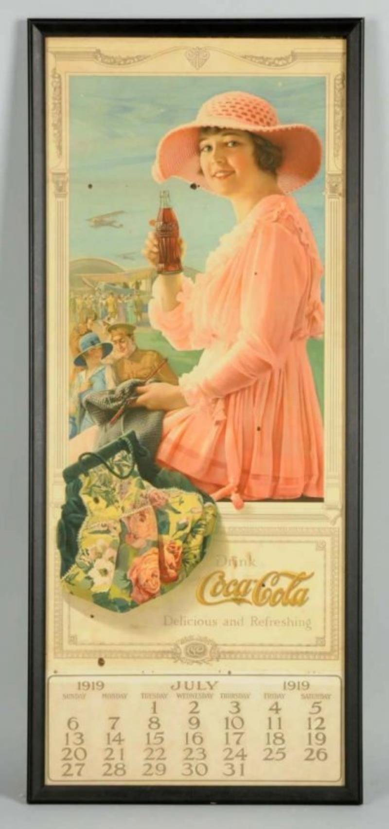 Framed 1919 Coca-Cola Calendar.