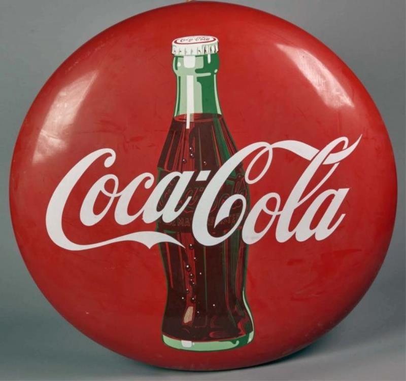 Coca Cola Round Disc Icon Porcelain Sign