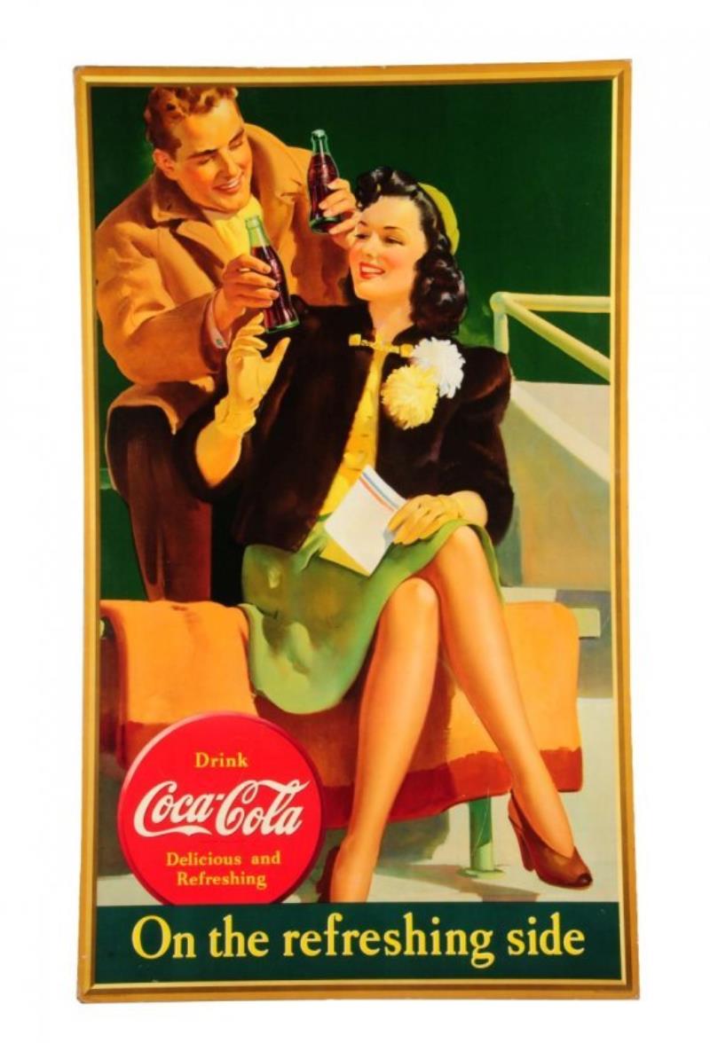 1941 Large Cardboard Coca - Cola Poster