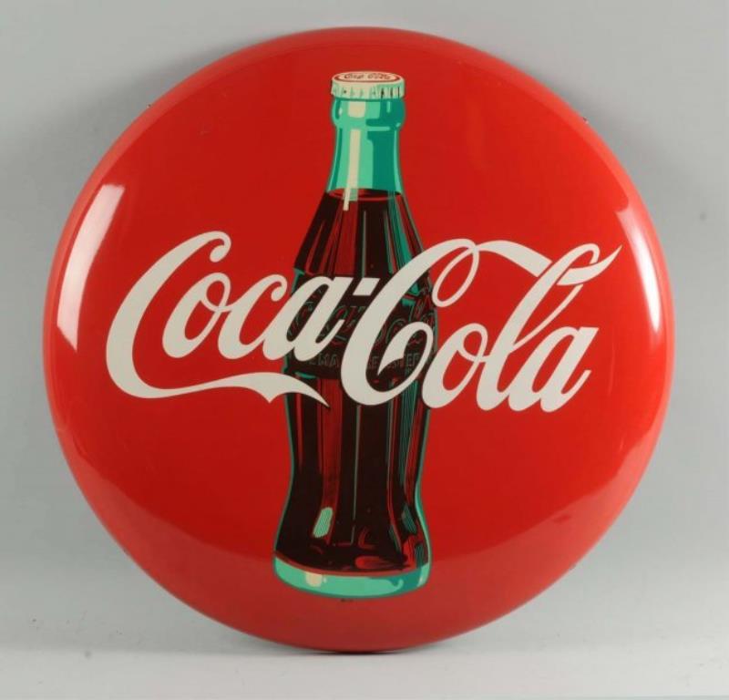 1954 Coca-Cola Tin Button Sign