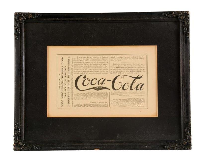 1893 Coca - Cola Asa Candler Advertisement Value & Price Guide