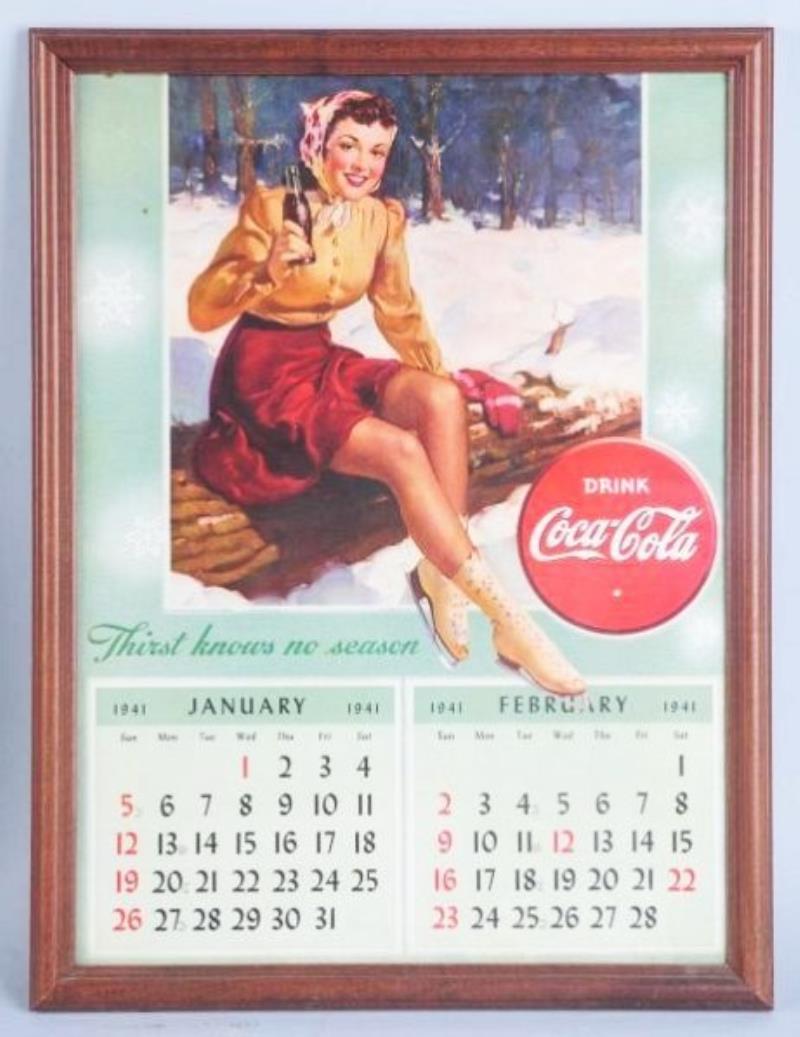 1941 Framed Coca-Cola Calendar