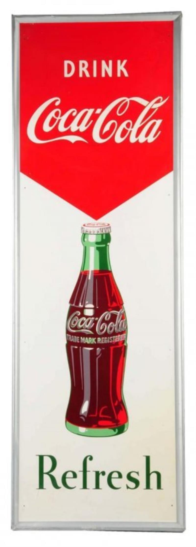 1950's Self Framed Tin Coca - Cola Sign.