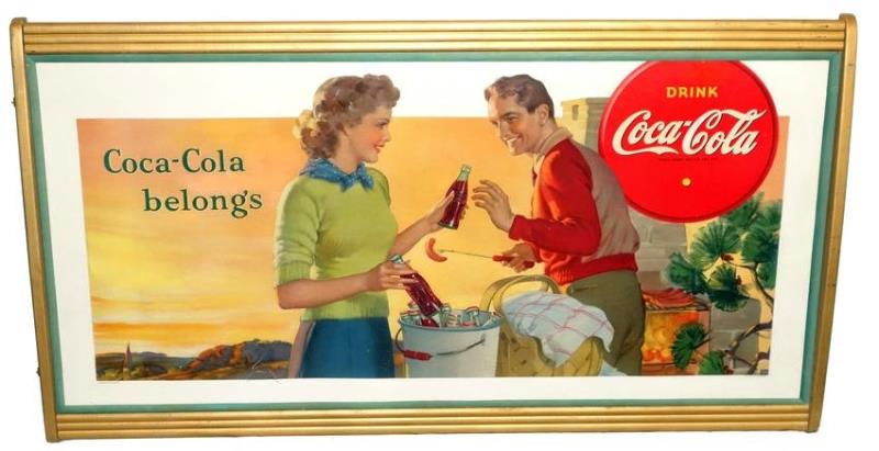 COCA-COLA HORIZONTAL CARDBOARD SIGN