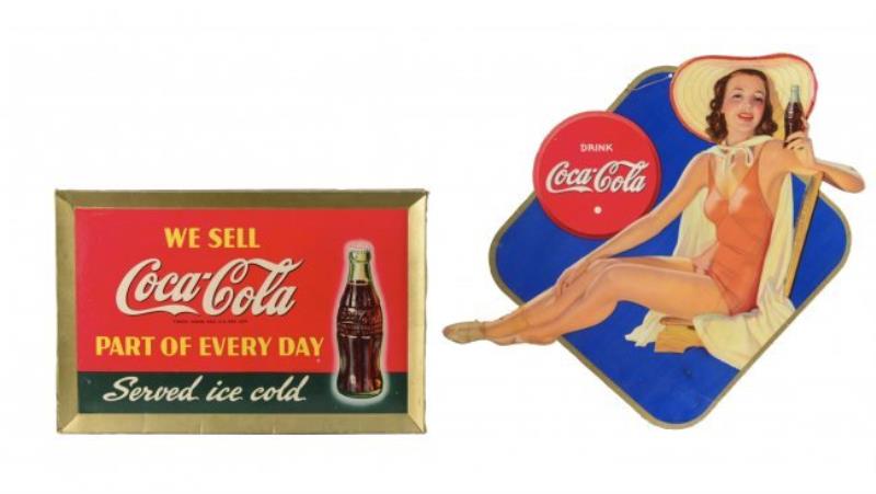 Cardboard Coca-Cola Advertisement Signs