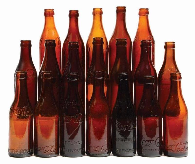 AMBER WEST VIRGINIA COCA-COLA BOTTLES.