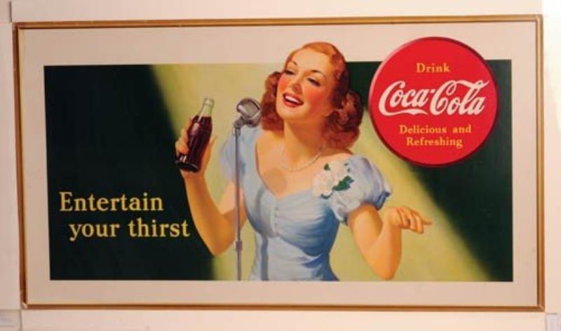 '41 Coca-Cola cardboard sign Entertain Your Thirst