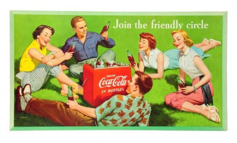 1954 Coca - Cola Cardboard Poster.