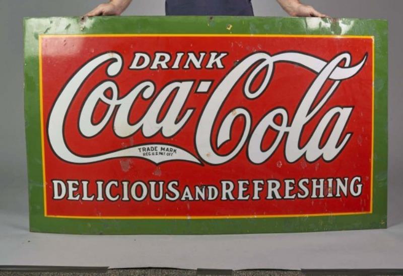 Large Drink Coca Cola Porcelain Sign