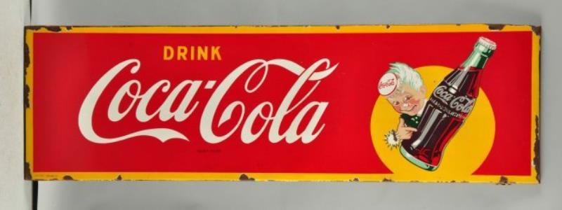Drink Coca - Cola Sprite Boy Porcelain Sign.