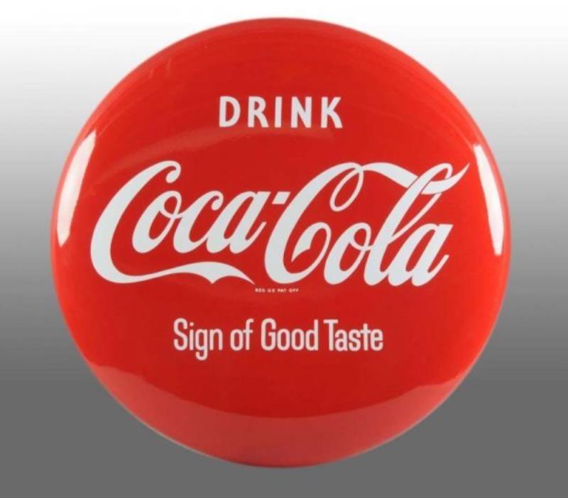 Porcelain Coca-Cola Button Sign.