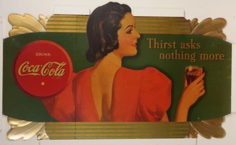 COCA-COLA 1938 LARGE CARDBOARD CUT-OUT