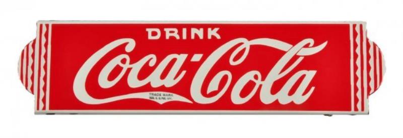 1930's Coca - Cola Porcelain Door Bar Centerpiece.
