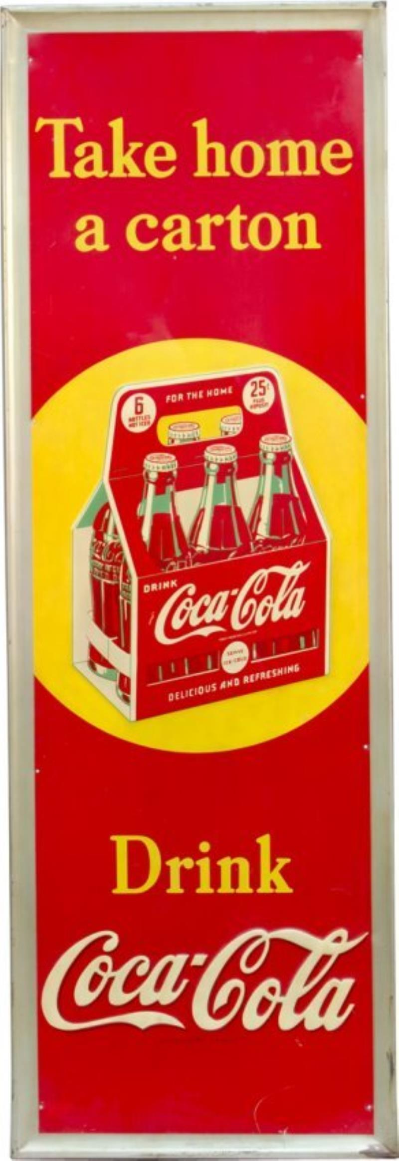Drink Coca Cola Embossed Self-Framed Tin Advertisement