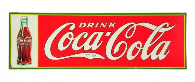 1933 Coca Cola TIn Embossed Sign Value & Price Guide