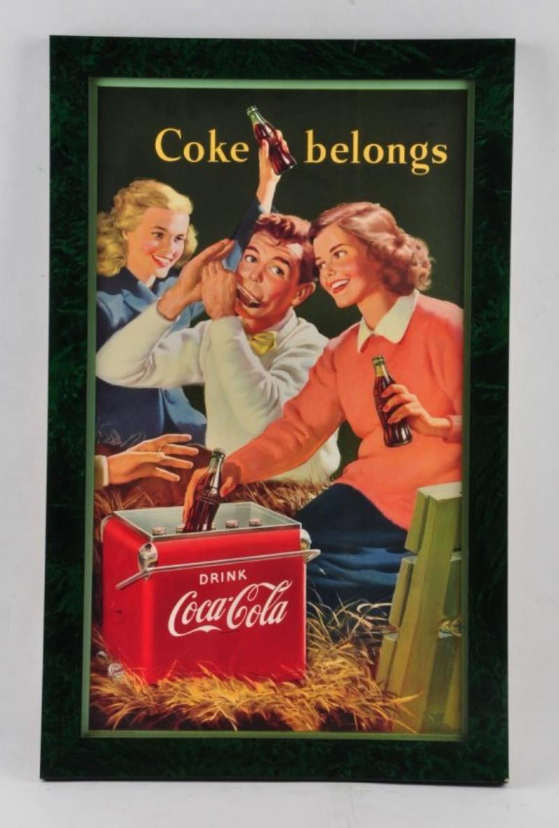 1950’s Coca Cola Cardboard Sign.