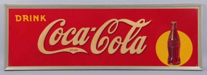 1940 Coca-Cola Embossed Tin Sign.