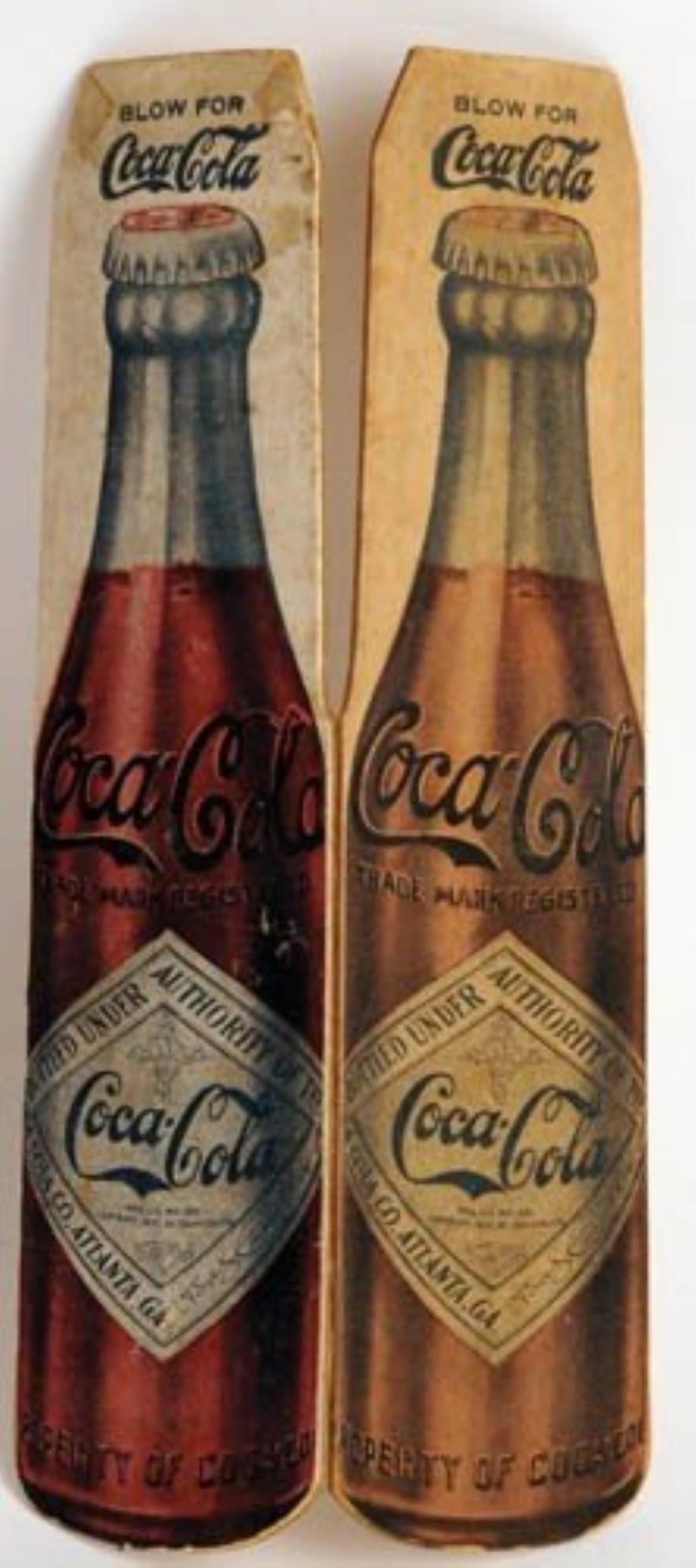 C. 1910 COCA-COLA CARDBOARD WHISTLE