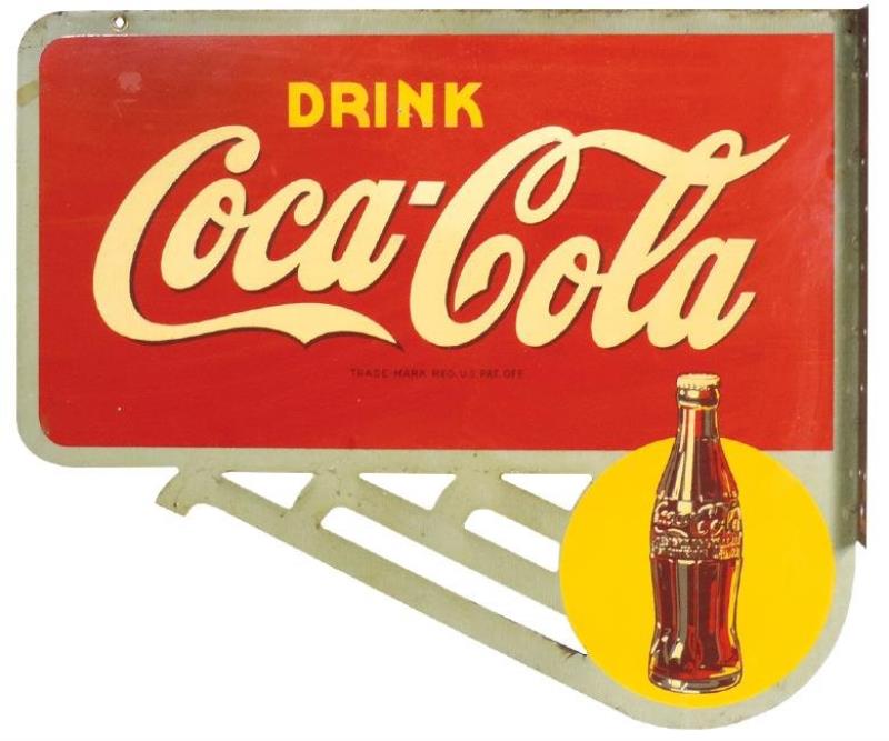 Coca-Cola sign, 2-sided metal flange by
