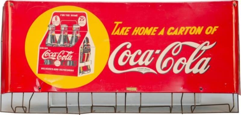 Coca-Cola Carton Rack w/ Tin Curved "Take Home a