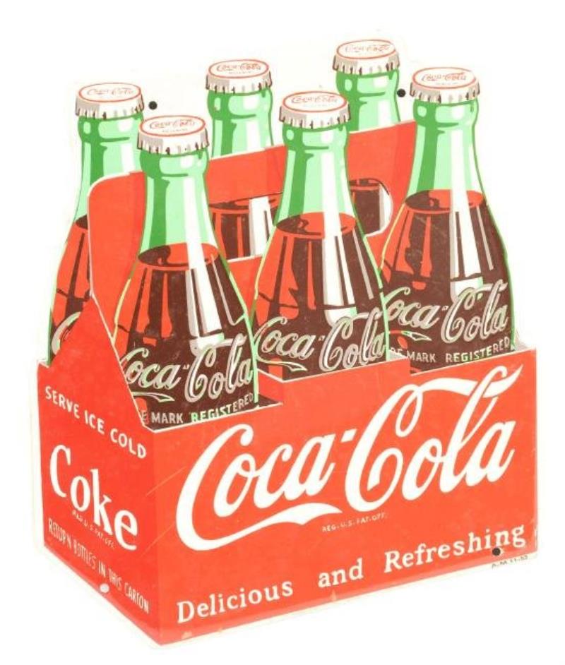 Cut-Out Coca-Cola 6 Pack Advertising Sign